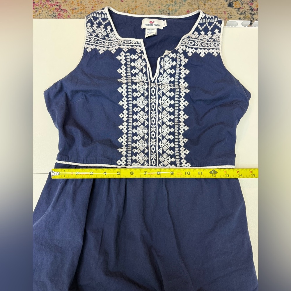 Navy Vineyard Vine Blue Embroidered Women's Dress size 6 - Picture 7 of 8